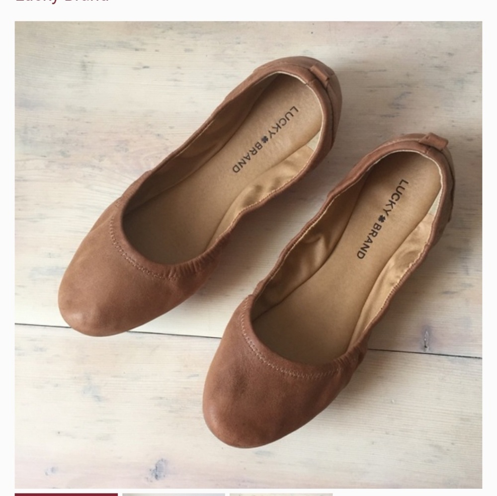 Lucky Brand Leather Flats Brown Size 9